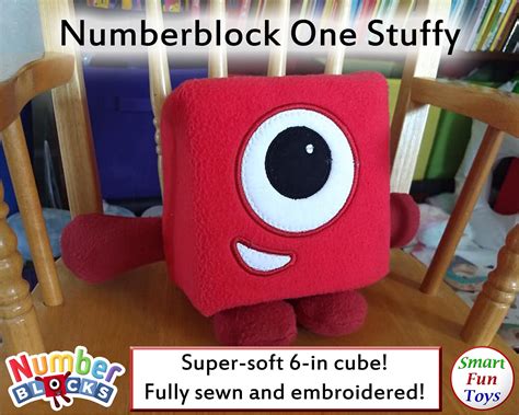 Numberblock One Stuffy High Quality Plush 6-in Cube Fully | Etsy UK