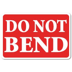 Do Not Bend Warning Stickers