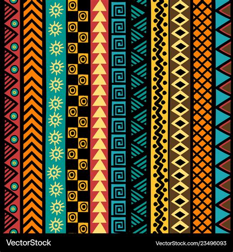 Geometrical ethnic motifs background Royalty Free Vector