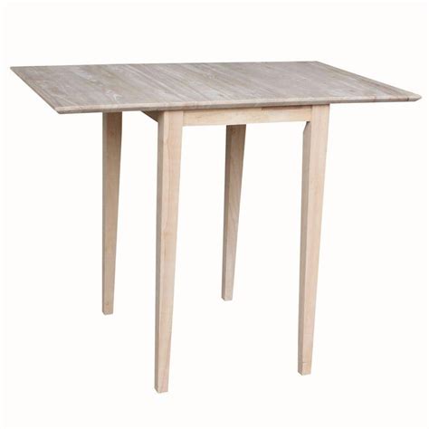 International Concepts Small Drop Leaf Wood Unfinished Dining Table-T ...