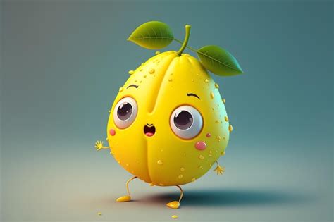 Premium Photo | Lemon cartoon character