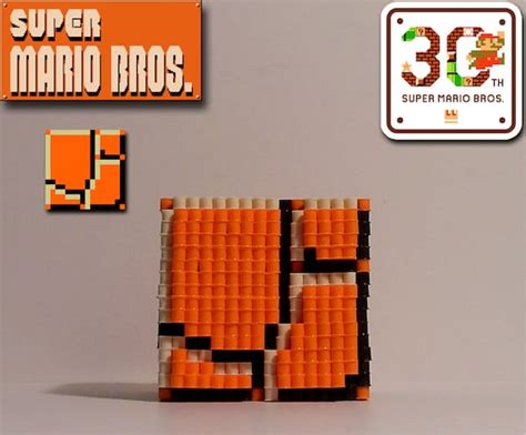 SUPER MARIO BROS. 3D Ground Block pixel Bead Figure | Etsy