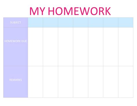 37 Printable Homework Planners (Only the BEST) ᐅ TemplateLab