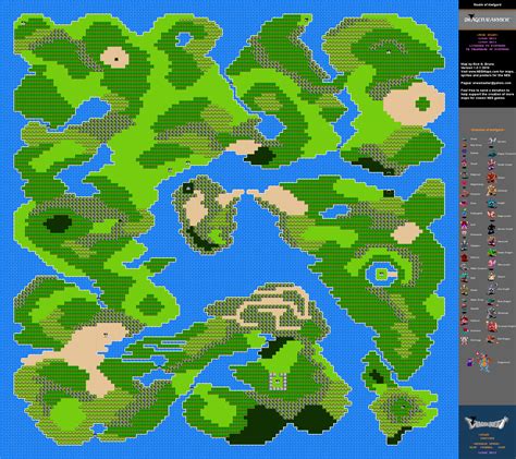 Dargon Warrior - Overworld Nintendo NES Map BG