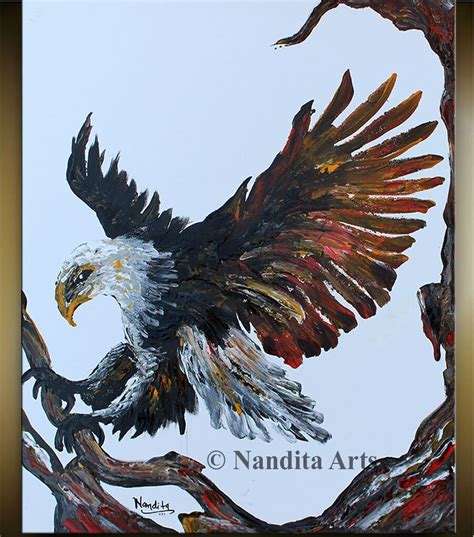 Eagle Painting Abstract Eagle Art on Canvas by Nandita | Etsy