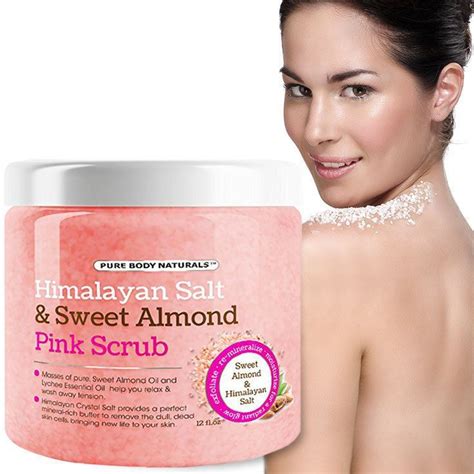 himalayan salt pink scrub Deep Body Cleansing Exfoliator With Sweet Almond Oil #PureBodyNaturals ...