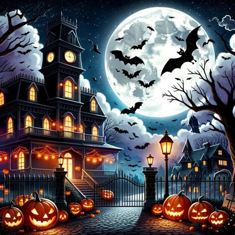 Premium AI Image | Halloween Secret Street at night