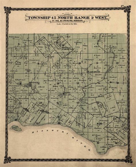 Map: Warren County, Missouri, 1877; T45nR2w