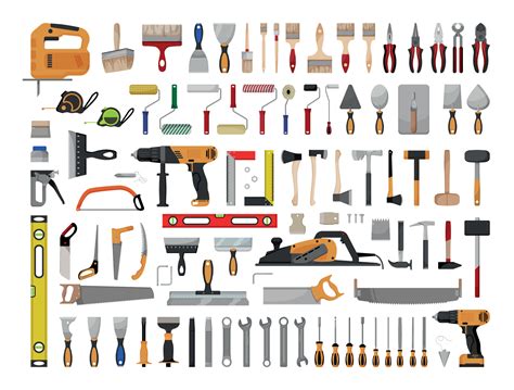 Set of Construction Tools 9640087 Vector Art at Vecteezy