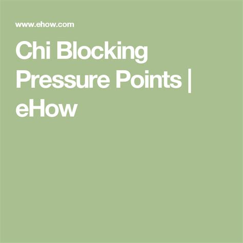 Chi Blocking Pressure Points | eHow Self Defense Moves, Ty Lee, Kickboxing Workout, Pressure ...