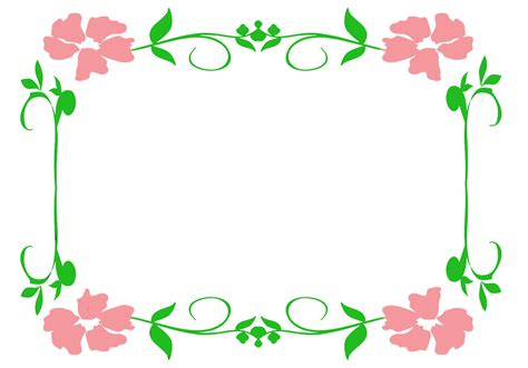 flower-border-pink-flowers - Home Printables