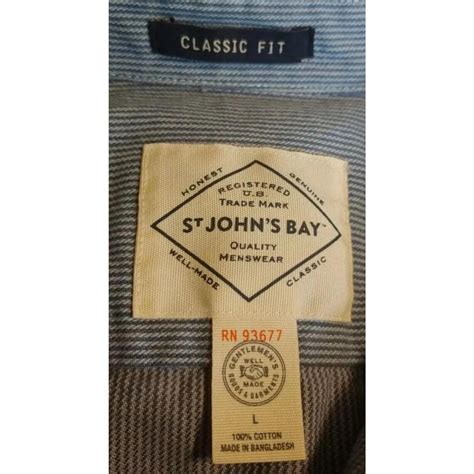 St. John's Bay Shirt Mens L Button Up Blue Denim... - Depop