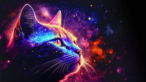 Gato con estrellas de fondo Fondo de pantalla 4k HD ID:11524