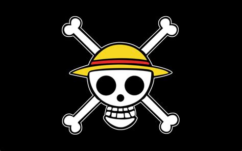 Strawhat Luffy Pirate logo, anime, One Piece, skull, minimalism HD wallpaper | Wallpaper Flare