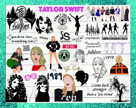 Bundle 105 Silhouette Clipart Taylor Swift SVG PNG Taylor | Etsy