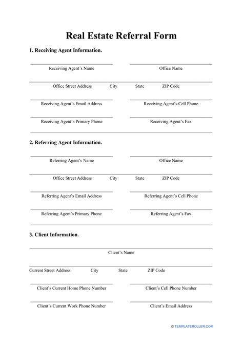 Real Estate Referral Form - Fill Out, Sign Online and Download PDF ...