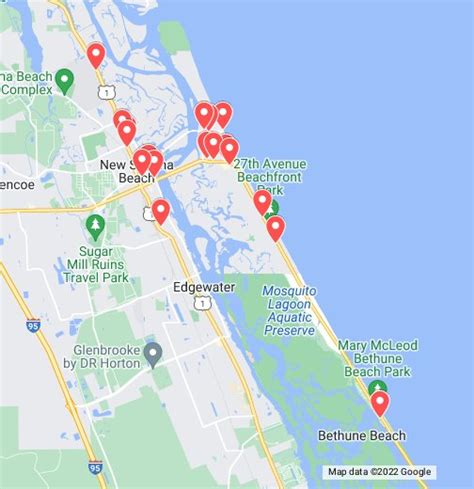 Map of Restaurants in New Smyrna Beach in 2022 | New smyrna beach ...