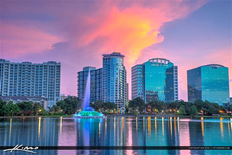 Orlando Lake Eola Florida City Skyline | HDR Photography by Captain Kimo