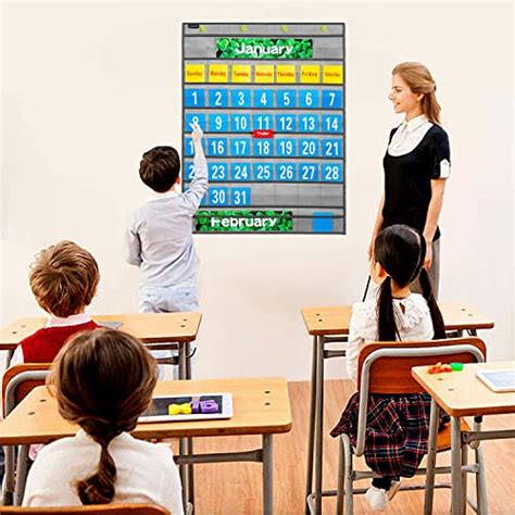 Snapklik.com : ANZORG Monthly Calendar Pocket Chart School Calendar Kit For Classroom Scholastic ...