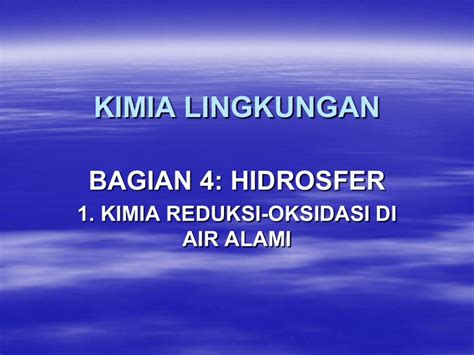 KIMIA AIR: KIMIA REDUKSI