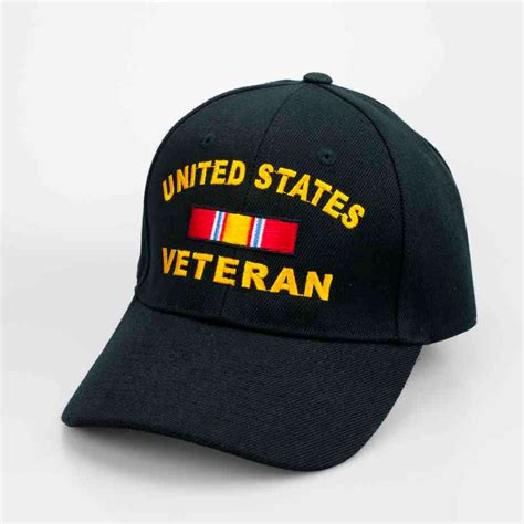 United States Veteran with National Service Ribbon Hat