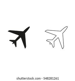 Airplane Black Vector Icon Stock Vector (Royalty Free) 548281261 ...