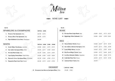 Menu at Milton Inn pub & bar, Dundee