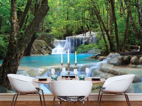 Erawan Waterfalls Thailand Wall Mural ☑️ Talissa Decor