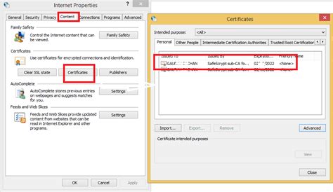 System is Unable to Identify the Certificate Please Verify the Certificate