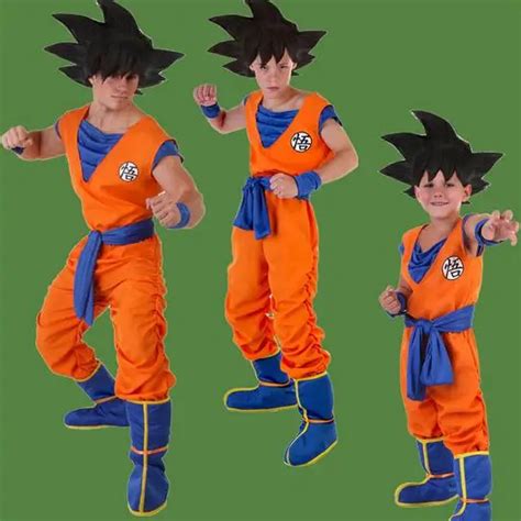 2016 Japanese Anime Dragon Ball Goku Cosplay Costume Kids Cute Goku Outfits Halloween Costumes ...