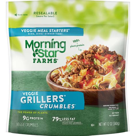 MorningStar Farms, Veggie Meal Starters Crumbles, Grillers Original, 12 ...