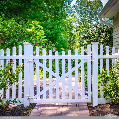 White Vinyl Picket Fence Gate from Illusions Fence | Fence design ...