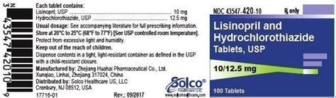 Lisinopril and Hydrochlorothiazide - FDA prescribing information, side ...