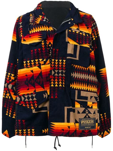 Sacai Pendleton Edition Jacket In Blue | ModeSens | Designer jackets for men, Pendleton, Native ...