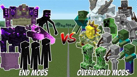 END MOBS TEAM VS OVERWORLD MOBS TEAM - MINECRAFT MOB BATTLE - YouTube