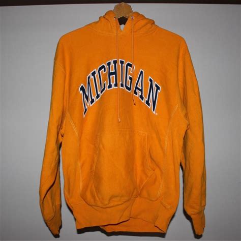 - yellow Michigan hoodie - Size S/M - Excellent... - Depop