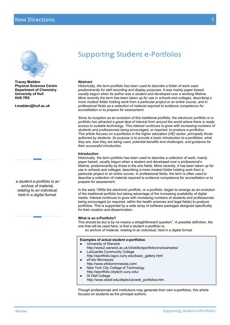 (PDF) Supporting student e-portfolios