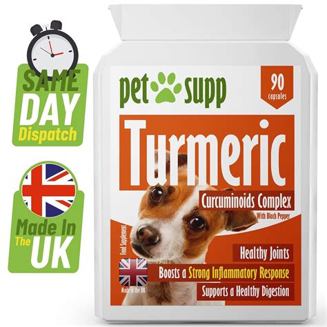 Turmeric For Dogs 90 Capsules With Curcumin Joint Supplement & | Etsy