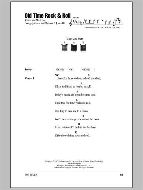 Old Time Rock & Roll by Bob Seger - Guitar Chords/Lyrics - Guitar Instructor