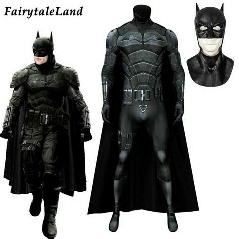 The Batman Jumpsuit Cosplay Outfit Bruce Wayne Costume Halloween Mask Adult Prop | eBay