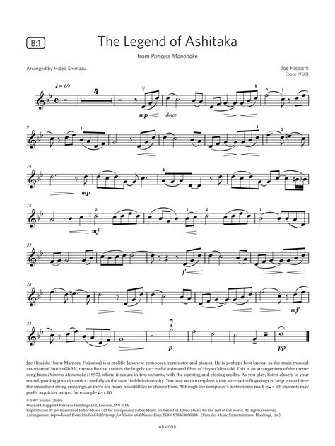 The Legend of Ashitaka (from Princess Mononoke) (ABRSM Violin Exams from 2024, Grade 4, B:1 ...