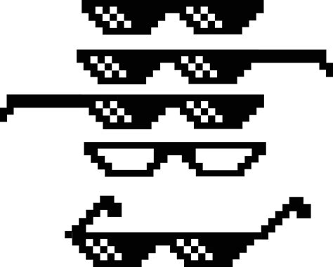 pixel glasses icon on white background. thug life sign. thug life meme ...