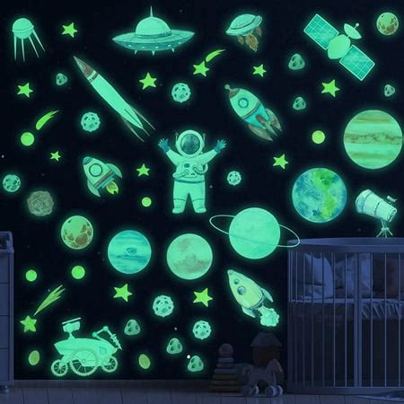 Lepai Glow in The Dark Planet and Space Solar System Wall Stickers,Glow ...