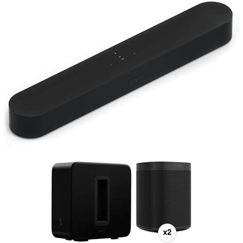 Sonos Beam Soundbar with 2 One SL Speakers and SUB Kit (Black)