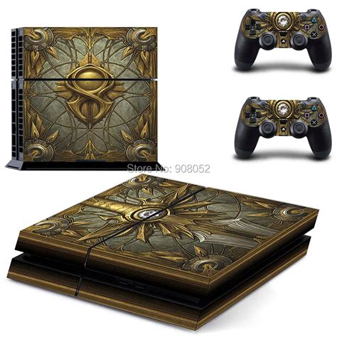 New Gold For PS4 Skin Sticker For Sony Playstation 4 PS4 Console Protection Film and Cover ...