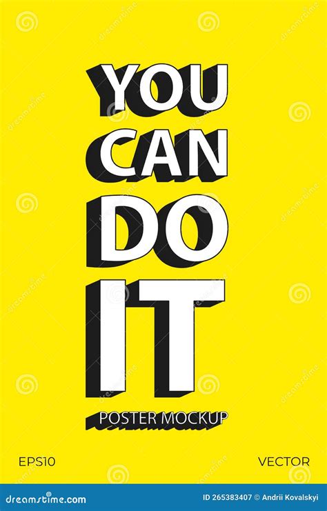 Motivation Poster. You Can Do it Poster for Typographic. A4 Flyer on ...