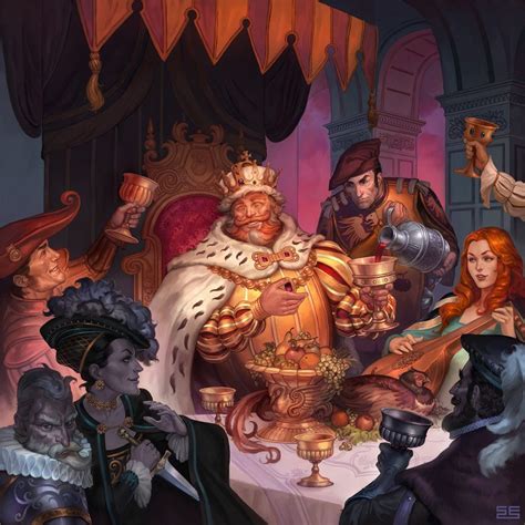 The Last Banquet by Scebiqu on deviantART | Medieval banquet, Fantasy art, King drawing