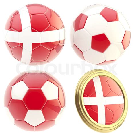 Denmark football team attributes isolated | Stock image | Colourbox