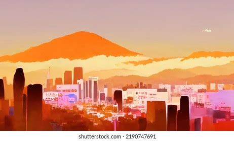 Illustration Los Angeles Skyline Stock Illustration 2190747691 ...