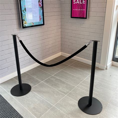 Black Stanchion and Rope Barrier System | Stantion Posts